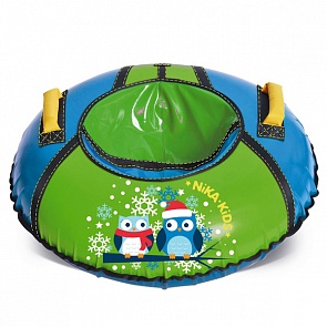 Тюбинг диаметром 85 см, цвет -  голубой/зеленый, дизайн - Совушки (Ника, ТБ1КР-85 СОВУШКИsim)